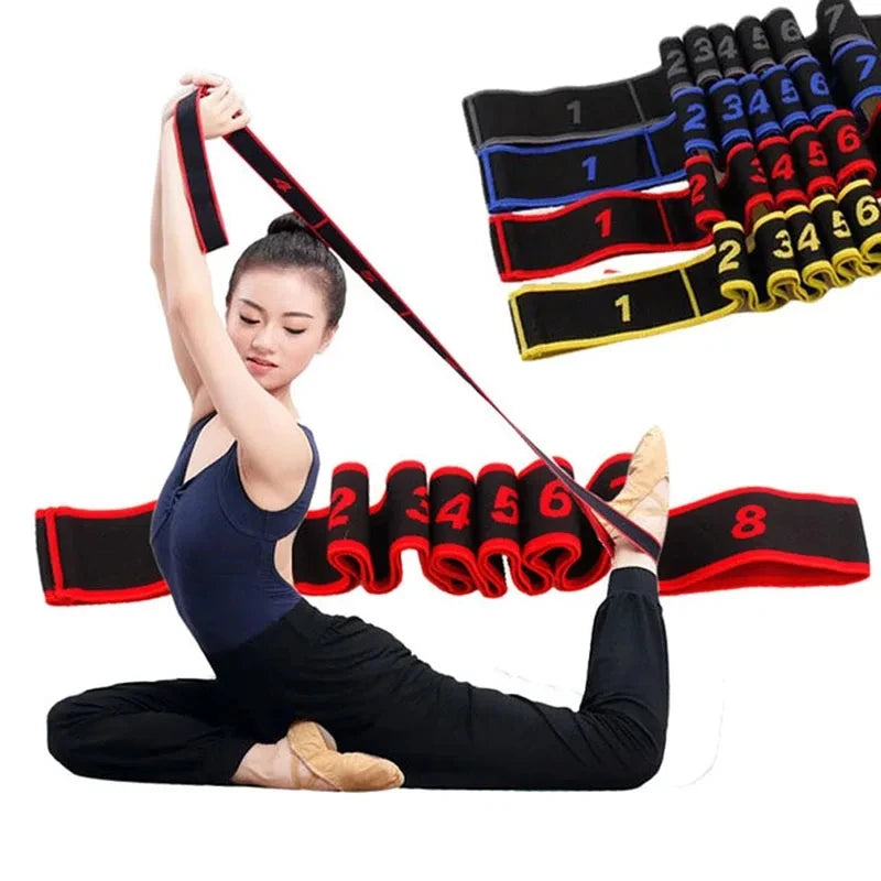 High Elasticity Multi-Segment Yoga Stretch Resistance Bands for Assisted Stretching and Fitness
