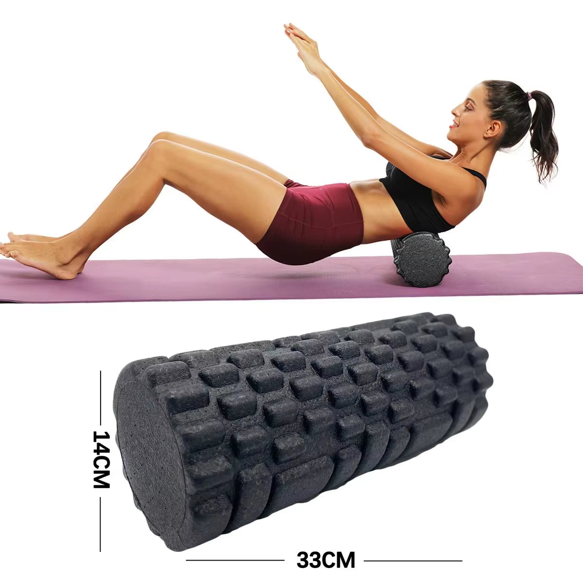 Fitness Foam Roller for Yoga and Pilates - EPP Muscle Massage Therapy Roller for Home and Gym Exercises (30/33 cm)